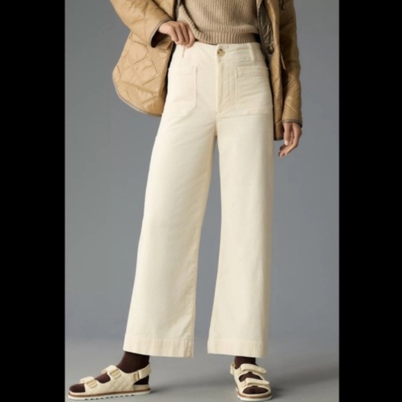 Anthropologie Pants - Anthropologie Maeve Cream Corduroy Colette Pants 33